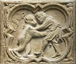 Panel 18:03 - Man in peasant costume wrestling (or dancing ?) with a bear